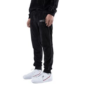 Velour Men's Track Pants Joggers Black Size Small